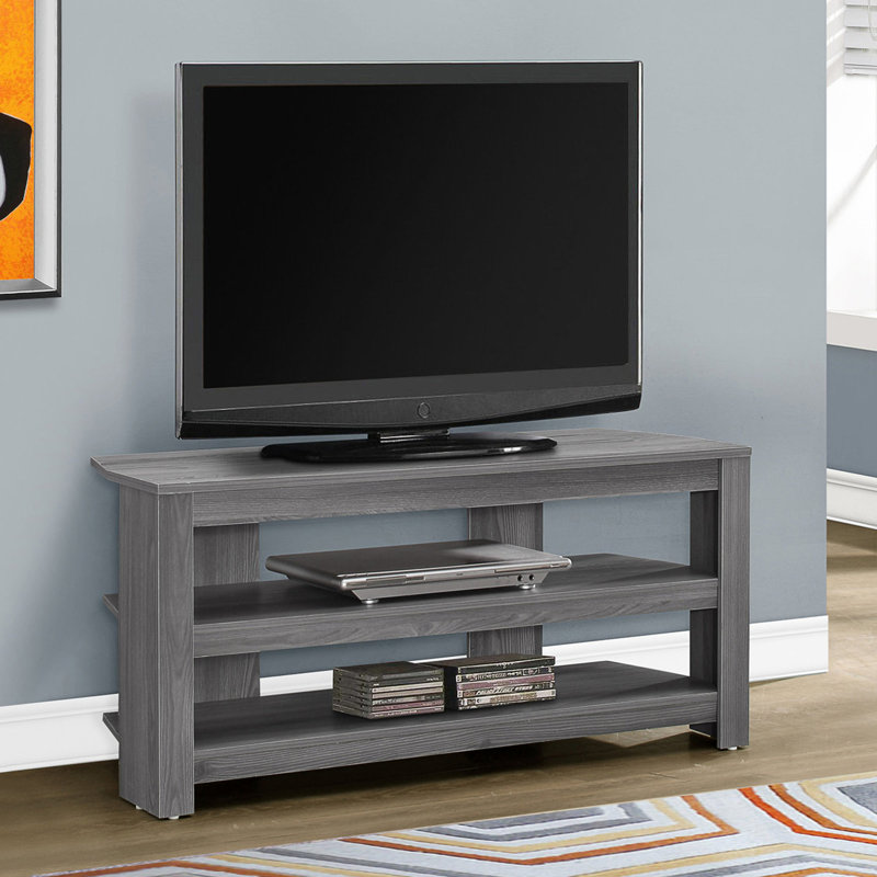 Tv Stand, 42 Inch, Console, Media Entertainment Center, Storage Shelves, Living Room, Bedroom, Laminate, Gray