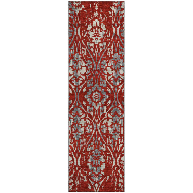Premium Machine Washable Prisco Red Rug