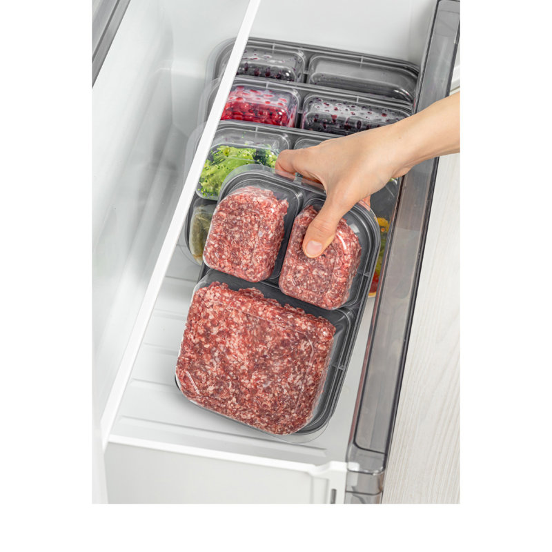 Versatile Storage Box Set (4 Pieces), Anthracite Color, 5.9 x 9.4 x 2.0 inches | 100% BPA Free Plastic, Dishwasher Safe | Ideal for Organizing Kitchen, Bathroom, & Office Supplies, Durable & Functional Design
