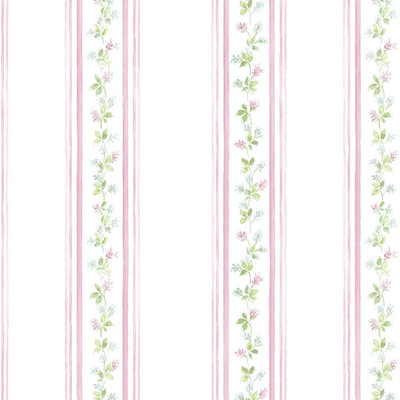 Papier peint à rayures lilas