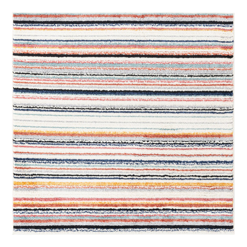 Prentice Striped Indoor Rug, Square 5'3"