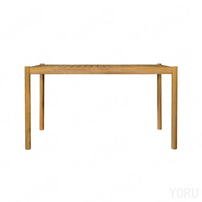 Table de salle à manger, 30" H x 27.75" W x 54.75" D, Solid + Manufactured Wood, Teck clair