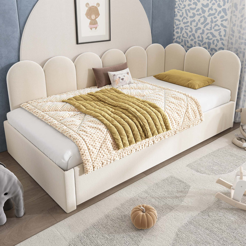 Lit de jour rembourré avec lit escamotable, Beige