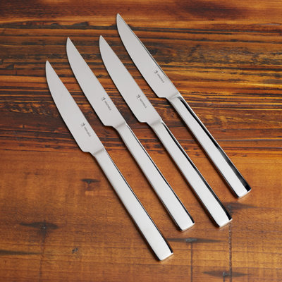 HENCKELS 4-Piece Polished Stainless Steel Serrated Steak Knife Set