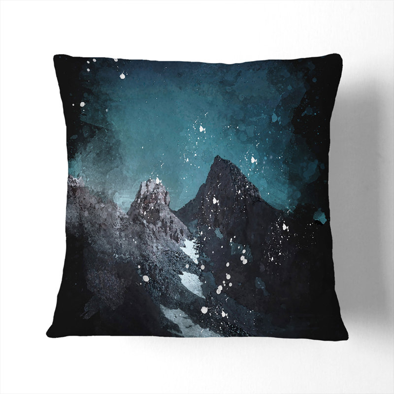 Light Of The Moon Over The Dolomites Paint Splash Square Throw Cushion, 40cm H x 40cm W x 15cm D