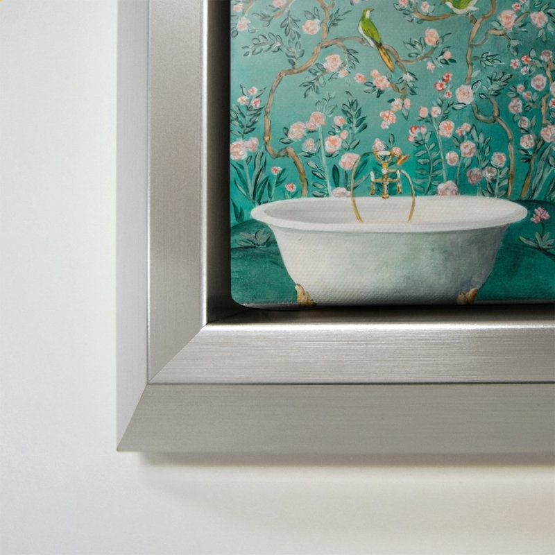 «Chinoiserie Bath II» par Julia Purinton - Impression sur toile, 28" H x 28" W, Argent