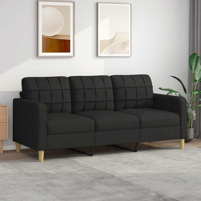 Canapé Adelynna, 100 % polyester noir, H 31,5 po x l 78 po x P 30,3 po