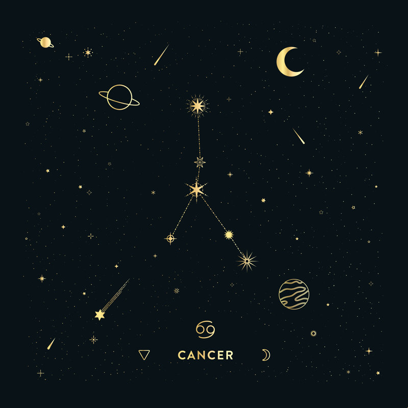 Cancer Constellation en or, H 36 po x l 36 po