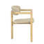 Ensemble de 2 chaises d'extérieur Seno, dossier incurvé, siège en résine tressée beige, bois naturel