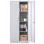 Armoire de rangement en métal 71 po H, armoire verrouillable en acier à outils blanc avec portes et 3 tablettes réglables, armoires hautes pour systèmes de rangement de garage