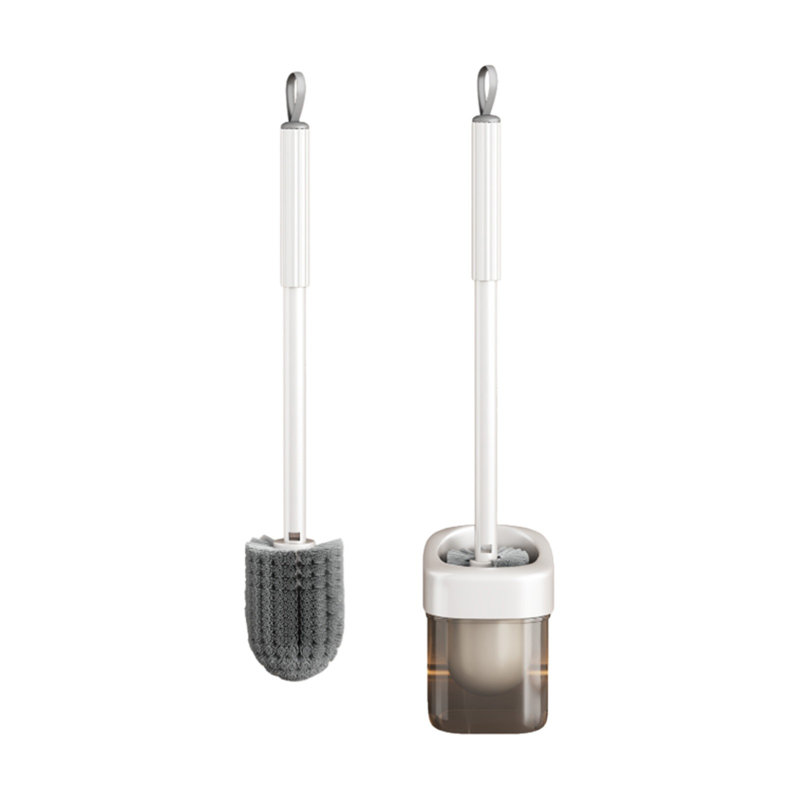 Brosse de nettoyage domestique sans coins morts, brosse haute densité chiffrée à longue manche, gris 18,9 x 3,9 x 3,9 po