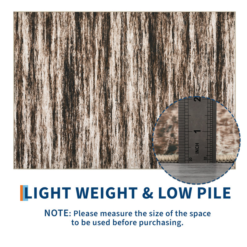 Large Dining Room Rug 10x13 Machine Washable Modern Abstract Accent Carpet, Non-Slip Contemporary Indoor Mat, Foldable Thin Floor Cover