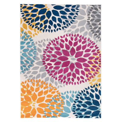 Rearick Floral Pink/Blue/Teal Area Rug