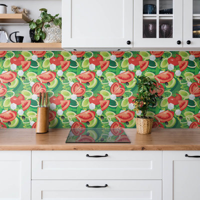 Cedrenea 30cm x 30cm PVC Mosaic Tile in Green