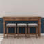 Console brune avec 3 tabourets