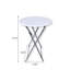 Table de bar pliante ronde d'intérieur / extérieur en plastique pour les fêtes, blanc brillant, pieds amovibles, verrouillage automatique, antidérapant, conception stable et peu encombrante, dimensions dépliées de 23,6 po x 43,3 po de hauteur