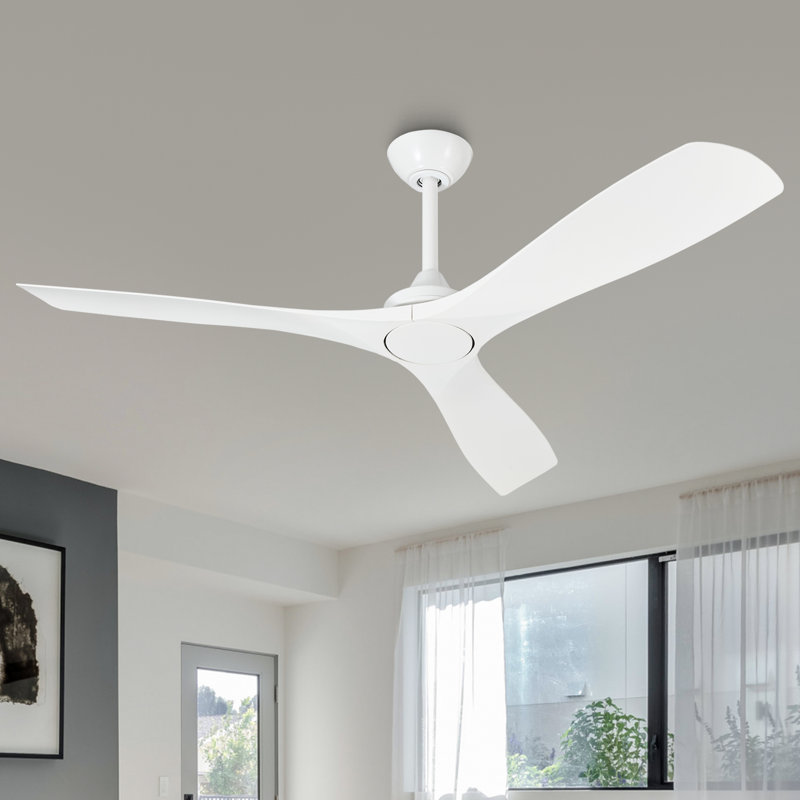 Catlaina 52" 3 - Blade Propeller Ceiling Fan without Lights with Remote Control, White