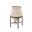 Vase large en métal Cole et gris avec supports en métal noir-123920872