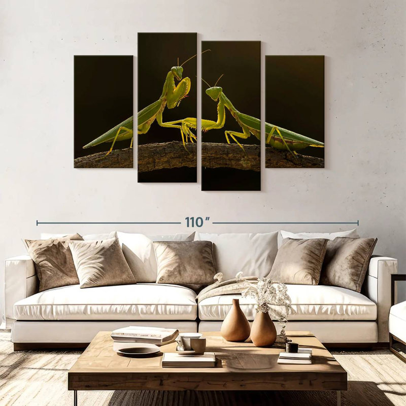 Praying Mantis Duo, 54" H x 84" W