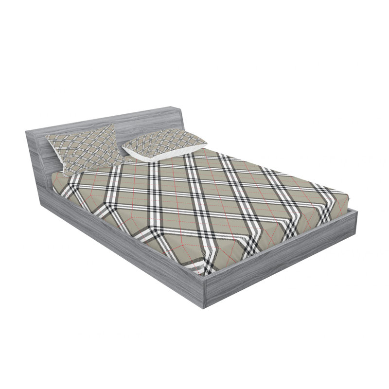 Ensemble de draps Royal Scottish Tan, Ensemble de drap pour grand lit avec drap-housse