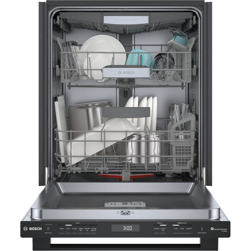 800 Series 24" Top Control Built-In Dishwasher with Stainless Steel Tub and Flexible 3Rd Rack, Black