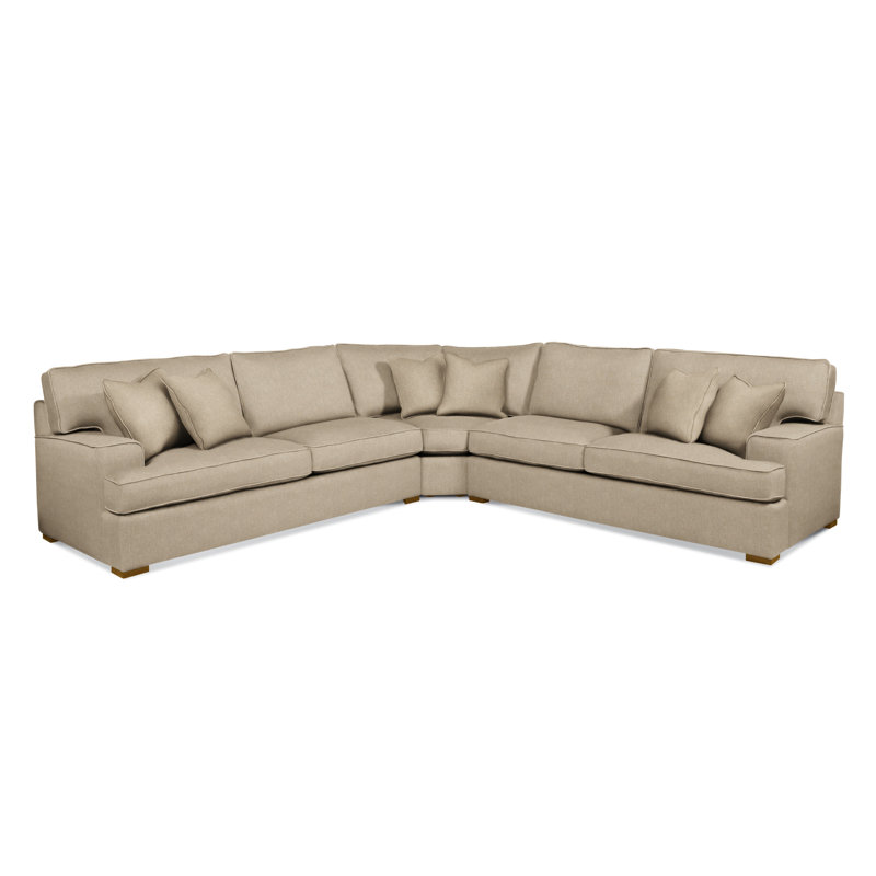 Sadie L-Sectional, Havana Finish, Oatmeal Crypton Performance; 0822-74