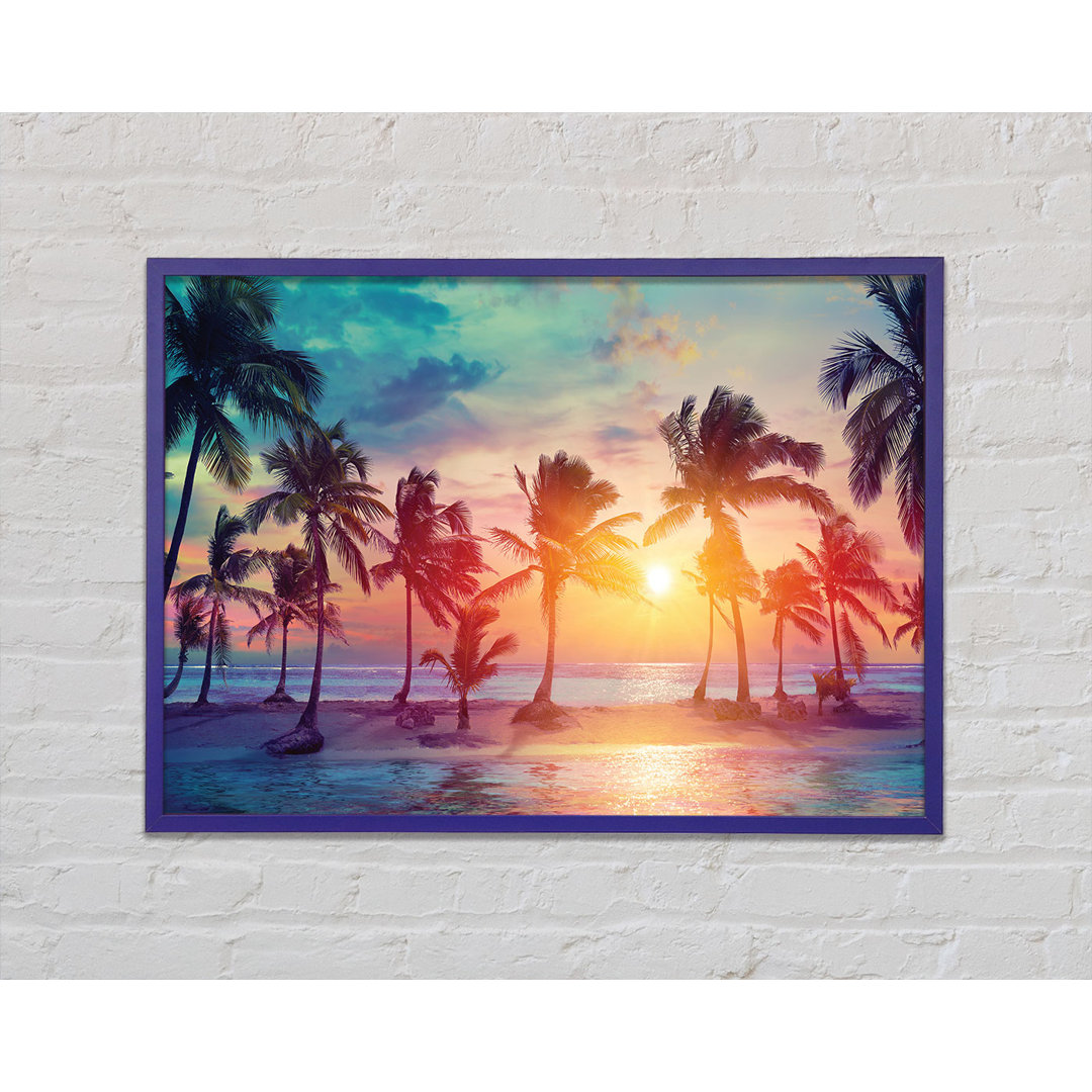 Gerahmtes Leinwandbild Hawaii Sunset Sea