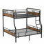 Lit double superposé au-dessus de grand lit double en métal, lits superposés détachables industriels avec garde-corps pour adolescents, noir-1765062456