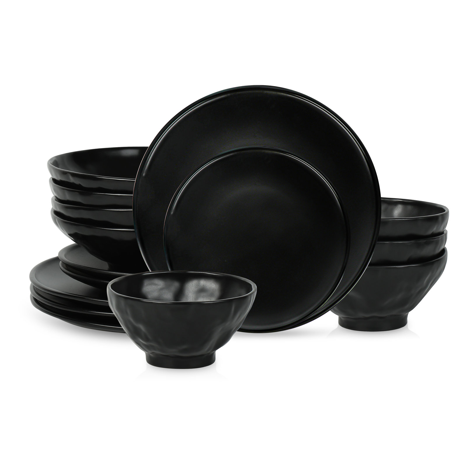 Dinnerware Set - Service for 4, Black