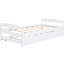 Lit plateforme blanc avec lit gigogne en bois de pin blanc - Fabrication durable de qualité pour la chambre à coucher