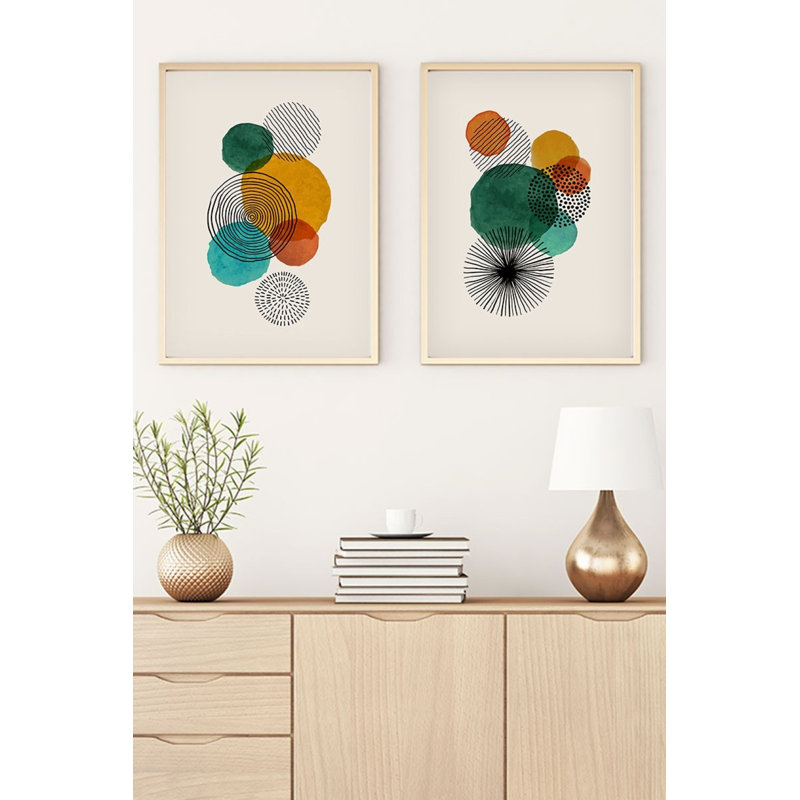 Élégantes peintures décoratives en panneau de fibres à densité moyenne (2 pièces), 7,9 po x 11,8 po chacune | 100% panneau de fibres à densité moyenne avec une épaisseur de 0,12 pouce, cadre en bois massif à 100% avec une épaisseur de 1,0 pouce | Décoration murale élégante pour le salon, la chambre à coucher et le bureau