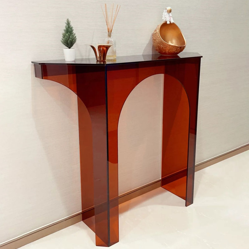 ArcAcrylic Vintage Console Table, 33.46" H x 47.24" W x 11.02" D, Tan