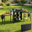 Table de barbecue pliante d'extérieur, chariot de travail spacieux avec rangement pour le camping, les pique-niques et les fêtes.