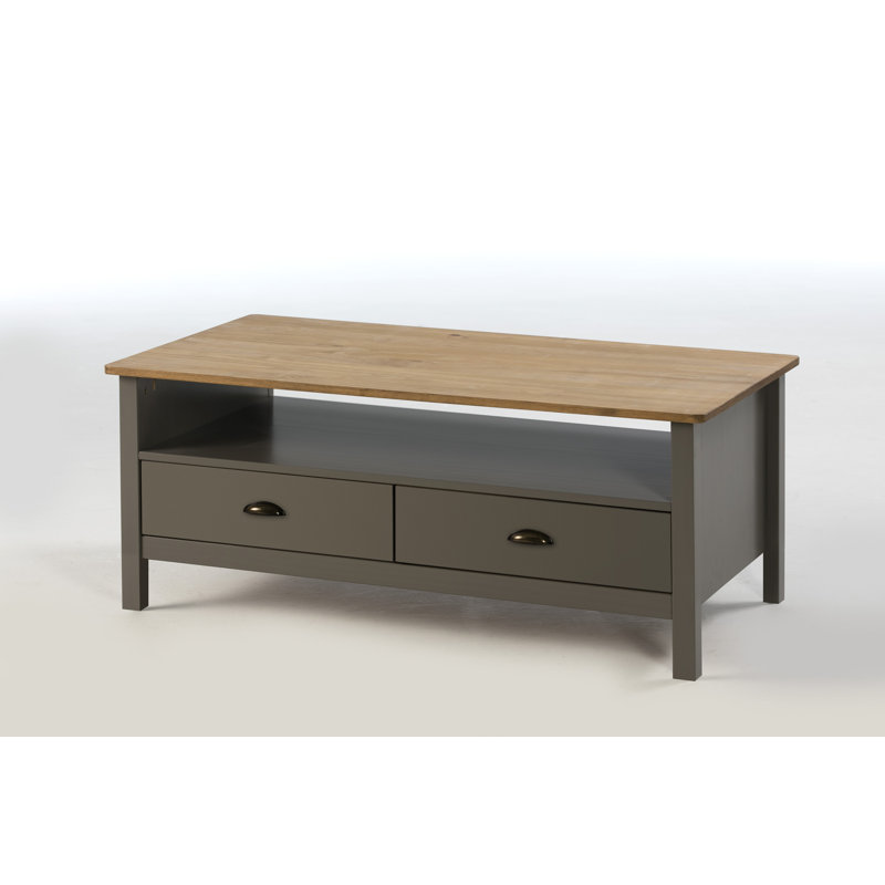 Riverland Solid Wood Solid Coffee Table, Grey