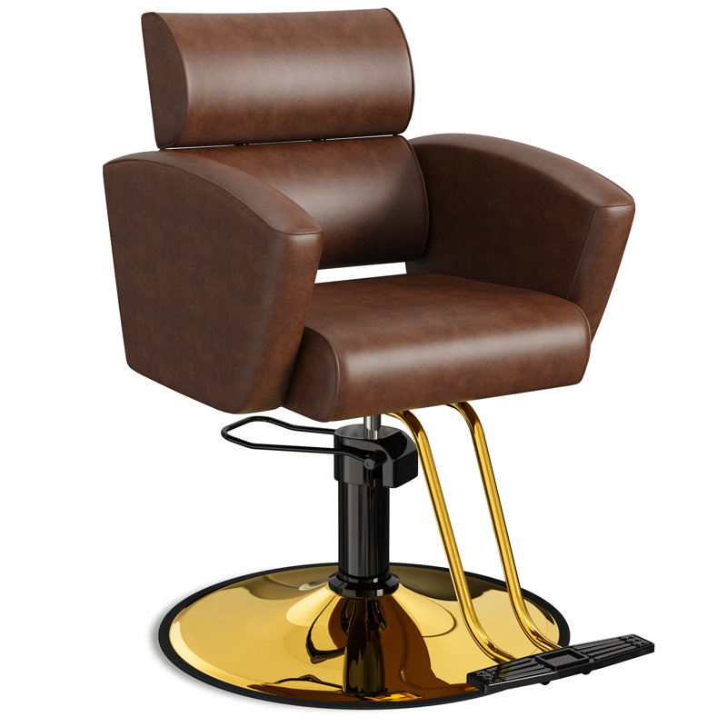 Premium Wide Salon Chair, Sleek And Modern Styling Chair With Soft Leather Upholstery, Adjustable Height, And Heavy-Duty Base, Comfortable Hair Salon Chair For Hair Stylist