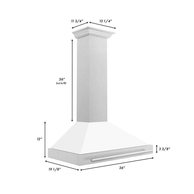 ZLINE 36" Fingerprint Resistant Stainless Steel Range Hood, White Matte