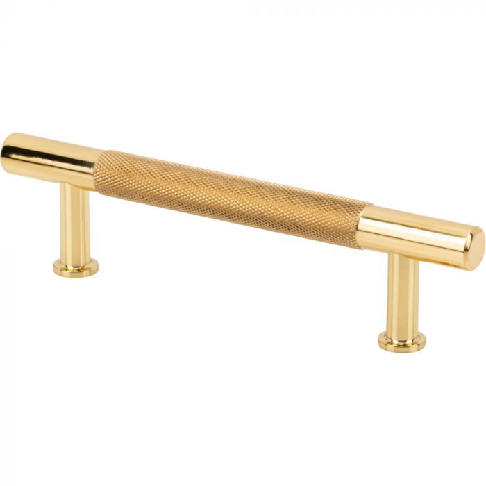 Beliza Knurled Bar Pull, Polished Brass, 5 1/16"