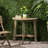 Space-Saving Half-Round Folding Acacia Wood Bistro Table for Patio Balcony, Grey Finish
