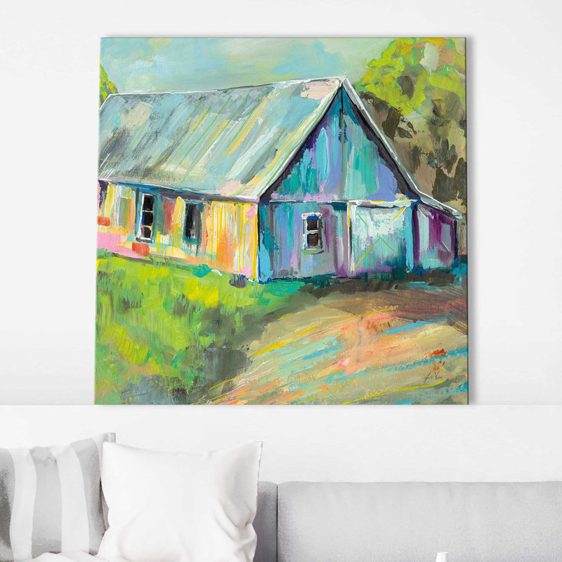 Going to the Country I - Peinture, Toile tendue, H 24 po x l 24 po x P 1,5 po