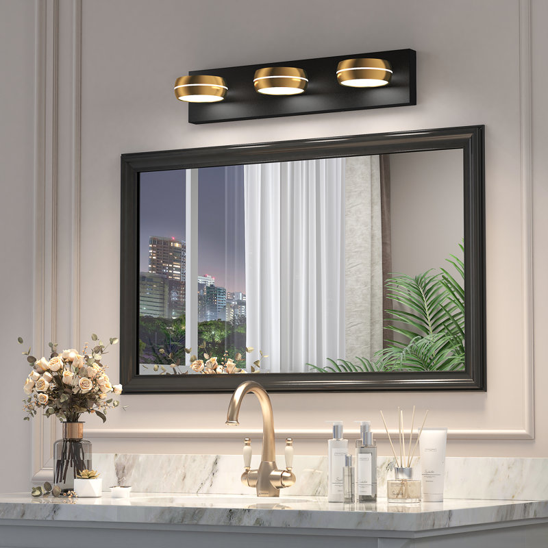 Markiest 20.5" LED 18W Bathroom Vanity Light, 3-Light Dimmable 5500K with 270° Rotatable Head, Gold/Black