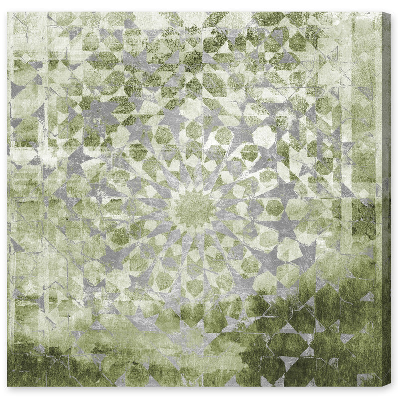 Olive Mandala, reproduction d'art sur toile tendue, H 24 po x l 24 po, Toile tendue