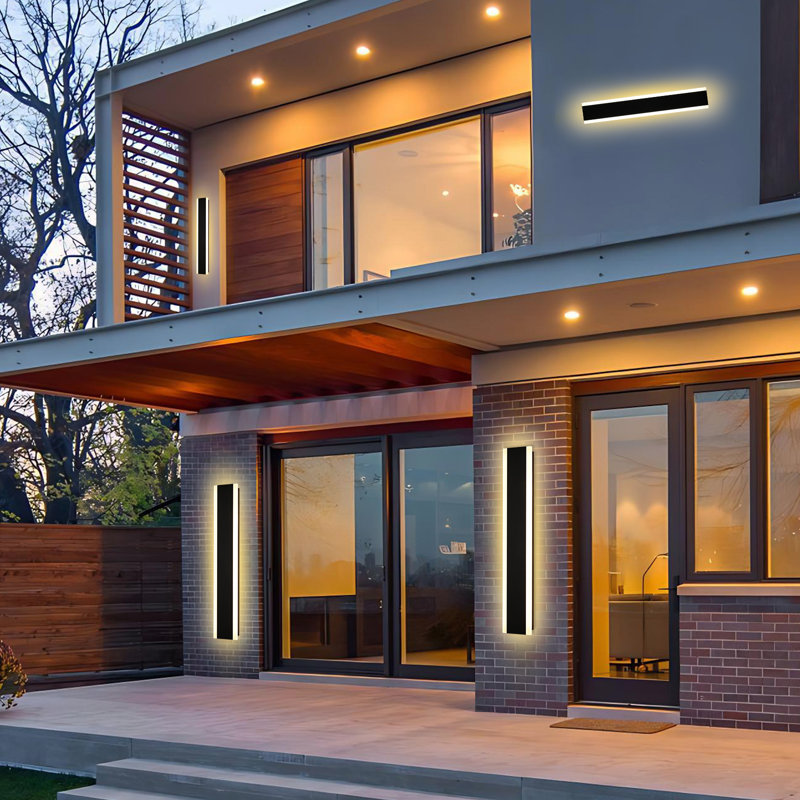 2-Pack Modern Outdoor Wall Lights, LED Wall Light Outdoor Lights Fixture For Patio Wall Mount, IP65 Waterproof Black Outside Lights For House, Garage, Porch.