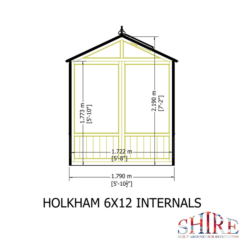 Holkham 12 ft x 6 ft Greenhouse, Blue