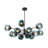 Ealf 12 - Light Gradient Blue Modern Linear Sputnik Glass Bubble Chandelier-114357295