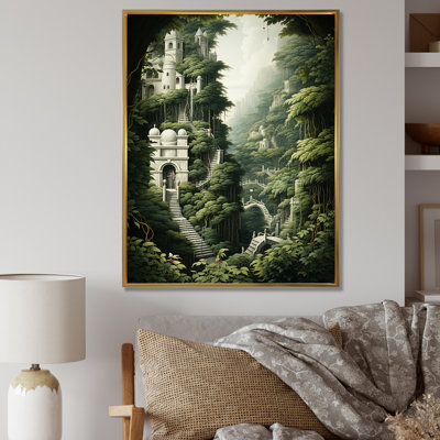 «Hidden Forest Castle Unveilé I», art mural forêt