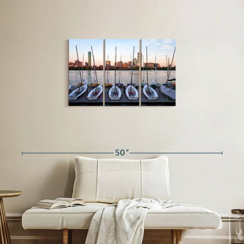 Mehar voiliers amarrés à Boston, H 20 po x l 33 po