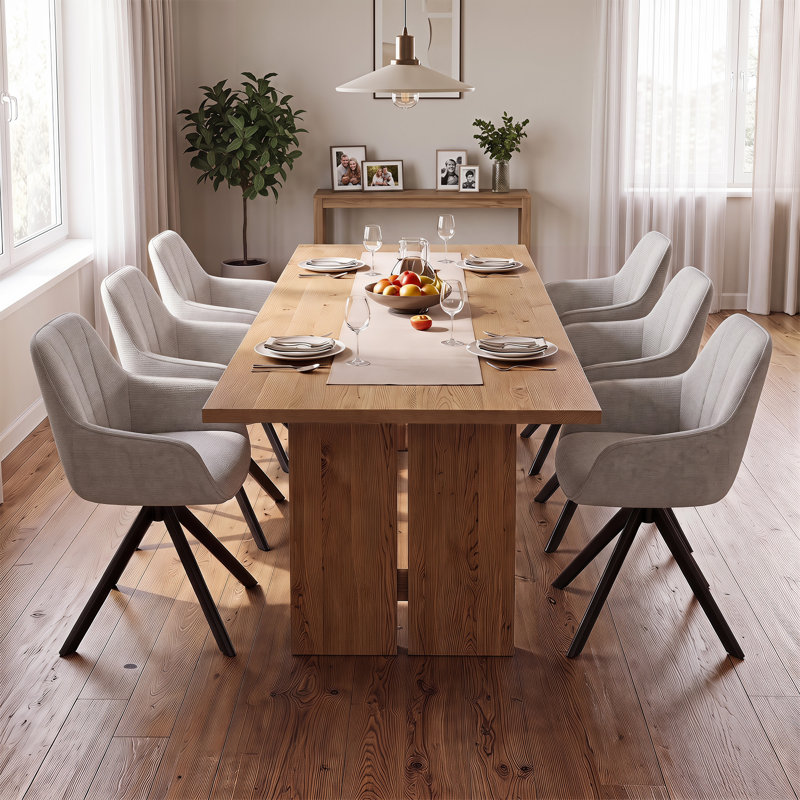 40cm H Upholstered Upholstered Back Side Chair (Set of 6), Light Grey