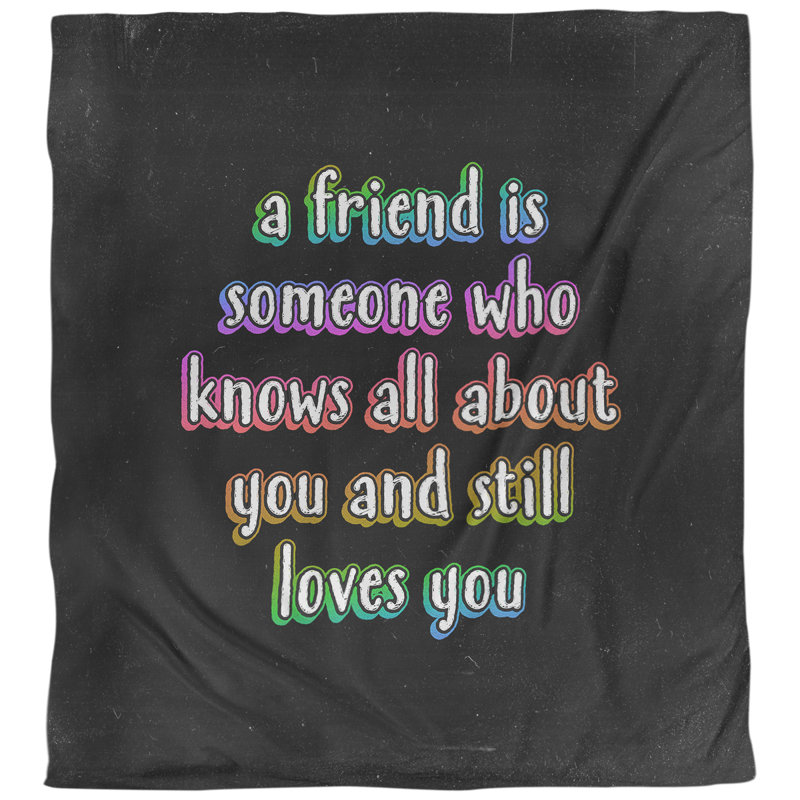 Housse de couette Love and Friendship Quote, Housse de couette pour très grand lit, Noir / blanc