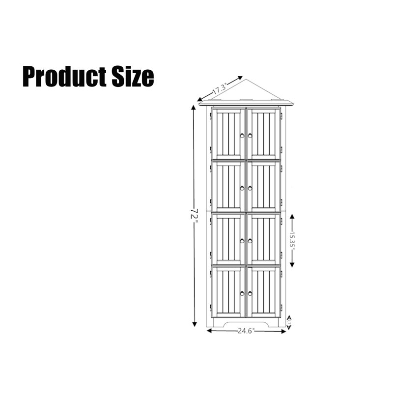 Corner Storage Cabinet, Brown