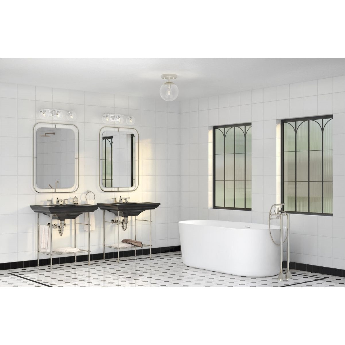 Single Light Flush Mount, Brushed Nickel
